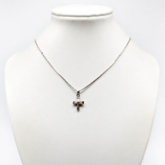13cm Silver necklace with cross with white stones S925 4.34g