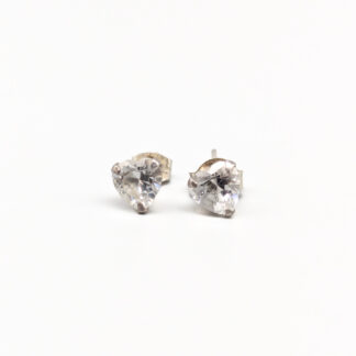 Silver earrings with Stones Hearts S925 1.05g 8mm