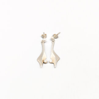 Earrings in Silver with White Stones S830 2.85g 35mm