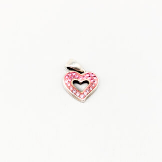 Pendant Heart in Silver with Rhinestones S925 2.02g 14mm