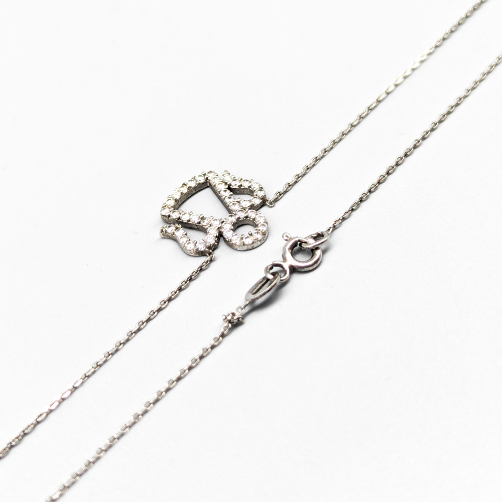 42cm Silver necklace with integrated pendant S925 2.16g - Image 2