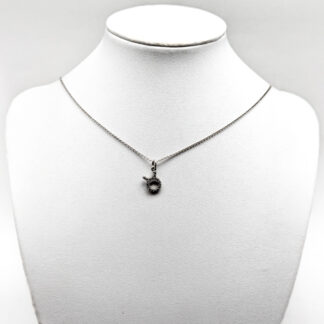 45cm Cable Chain in Silver with Pendant Zodiac Sign Taurus with White Stones S925 2.12g