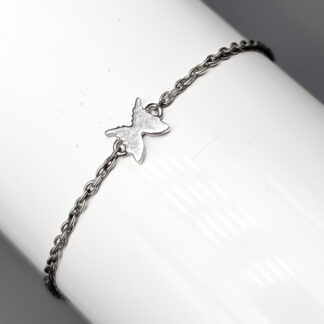 20.5cm Carolina Gynning Cable Bracelet in Silver with integrated Butterfly pendant S925 2.31g