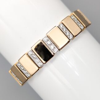 Fantasilänk i Tvåfärgat Guld med Diamanter-6