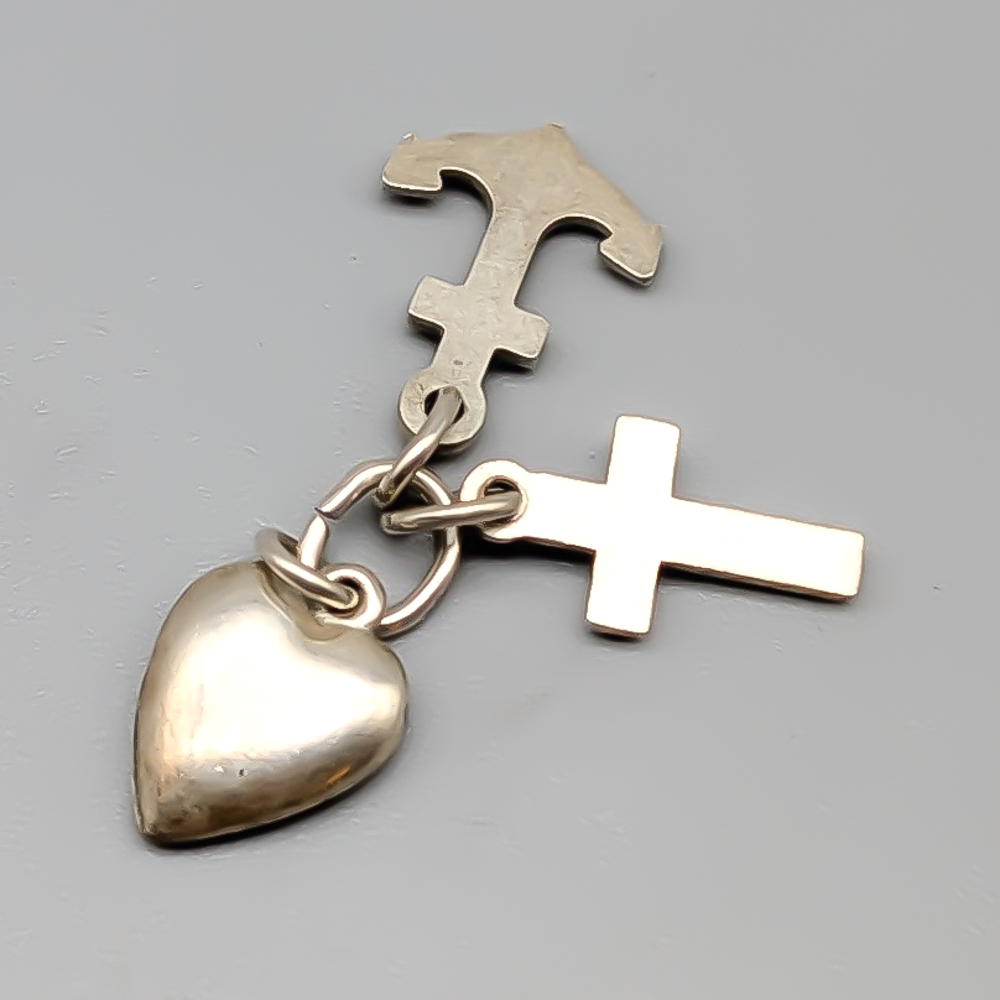 Pendant in Silver Faith Hope and Love S830 1.02g 12mm