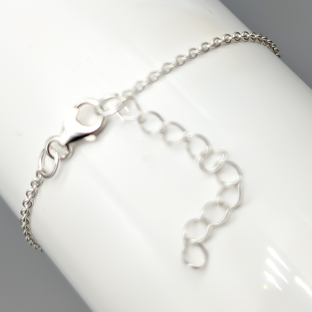 19cm Cable Chain in Silver with Integrated Pendant S925 1.15g - Image 2