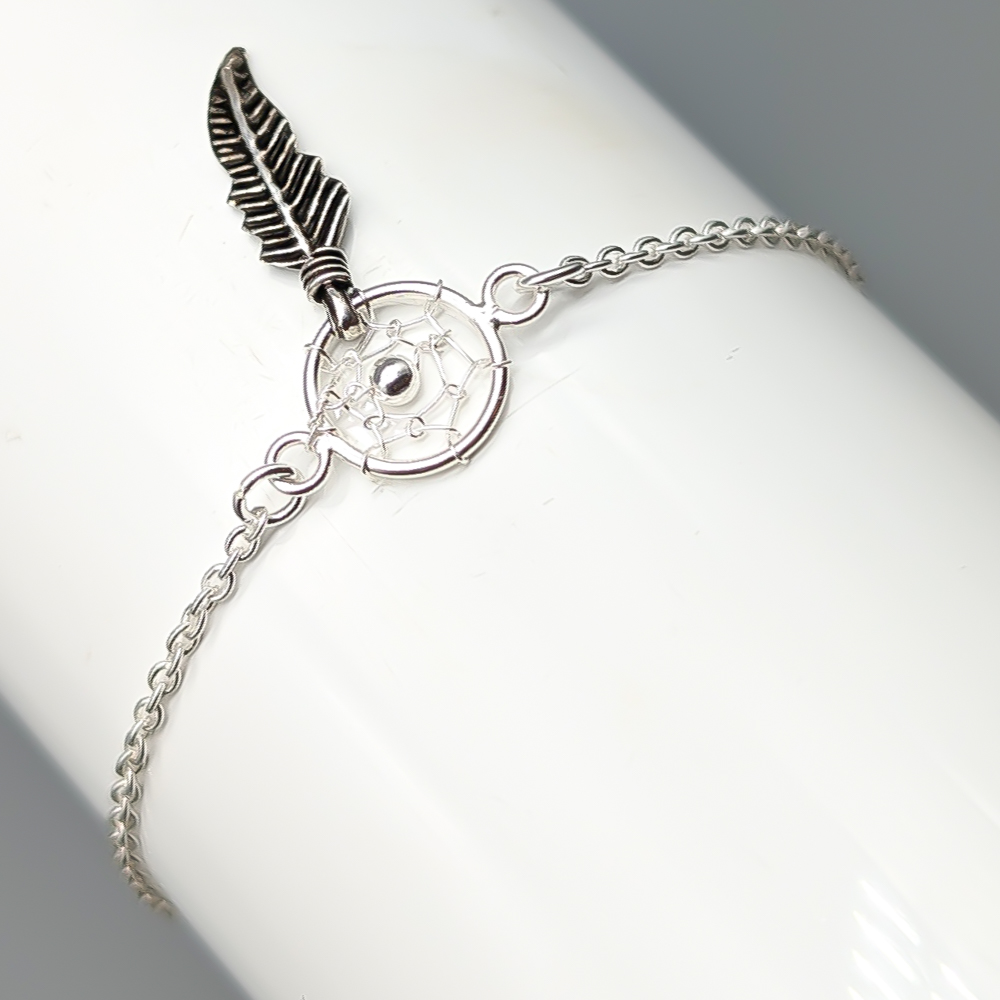 19cm Cable Chain in Silver with Integrated Pendant S925 1.15g