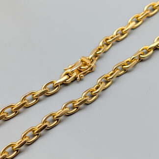 57cm Flat Cut Cable Chain in 18K Gold 50.85g