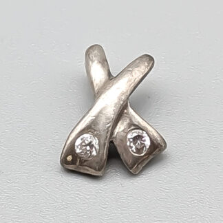 Pendant in Silver with White Stones S925 0.85g 11mm