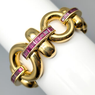 18cm Favero Bracelet in Gold with Rubies 18K 43.42g