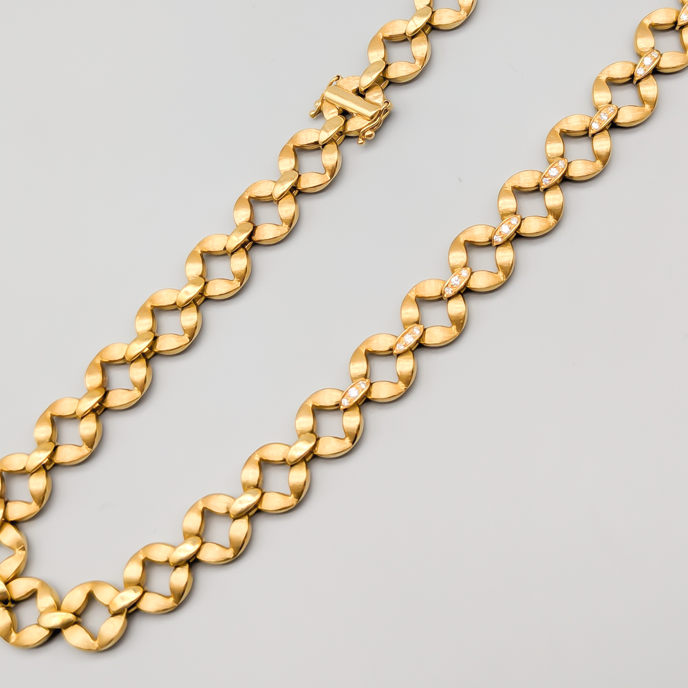 44.5cm Chiampesan Fantasy Link in Gold with Diamonds 18K 45.02g - Image 2