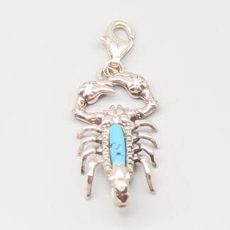 Thomas Sabo Silver Scorpion Charm with Turquoise and White Stones S925 4.02g 26mm