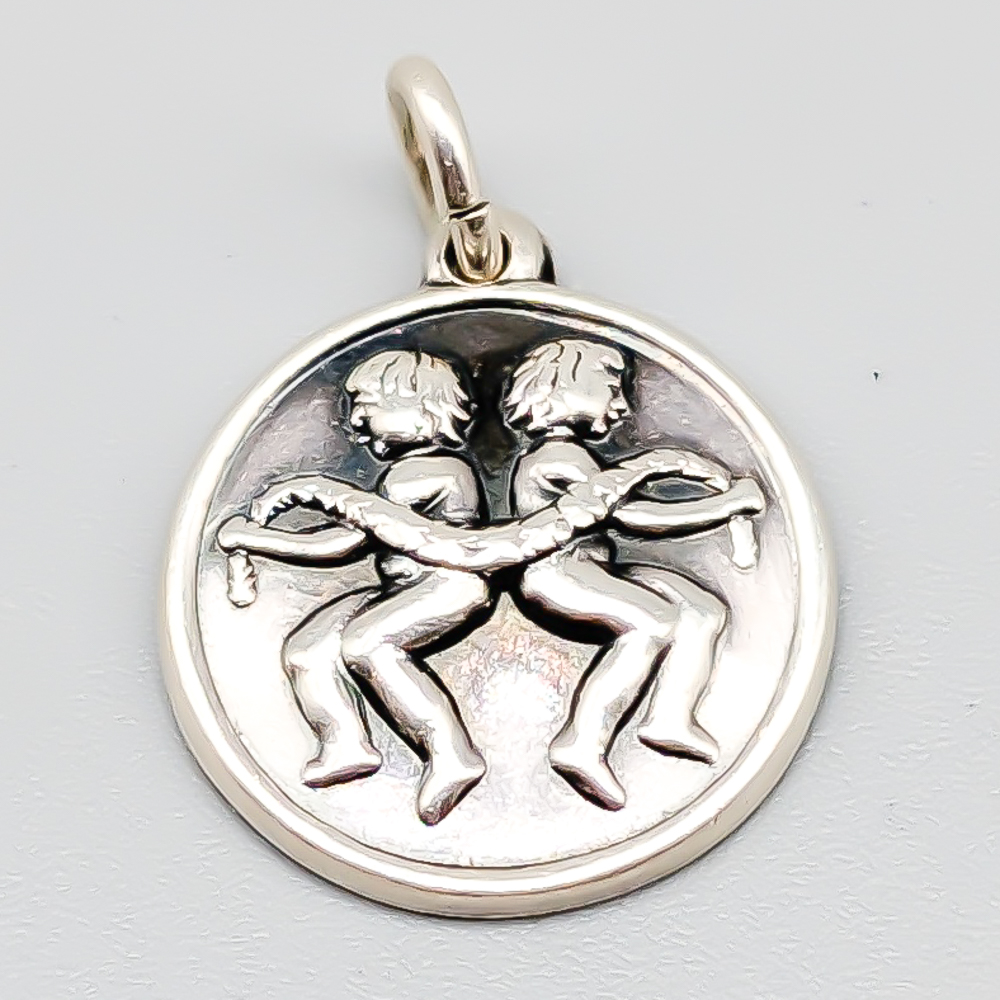 Pendant in Silver Zodiac Sign Gemini S830 2.68g 15mm