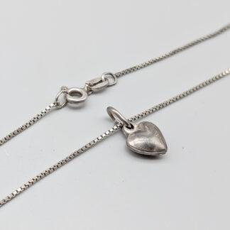 36.5cm Box Chain in Silver with Pendant Heart S925 2.35g
