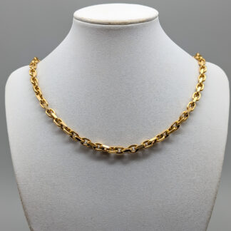 64.5cm Flat Cut Cable Chain in 18K Gold 97.62g