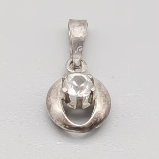 Pendant in Silver with White Stone S830 0.79g 13mm