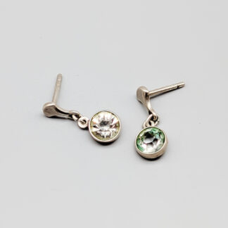 Earrings in Silver with White Stones S830 1.41g 18mm