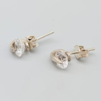 Earrings in Silver with White Stones S925 1.55g 9mm