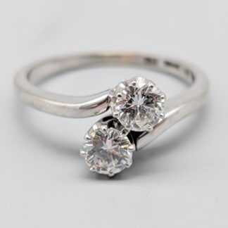 Tvillingring i Vitguld med Diamanter-2