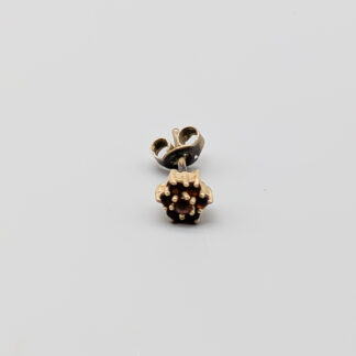 Single Earring with Granater in Silver S830 0.58g 6mm