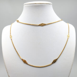 94cm Curb Chain with Gold Details 18K 13.48g