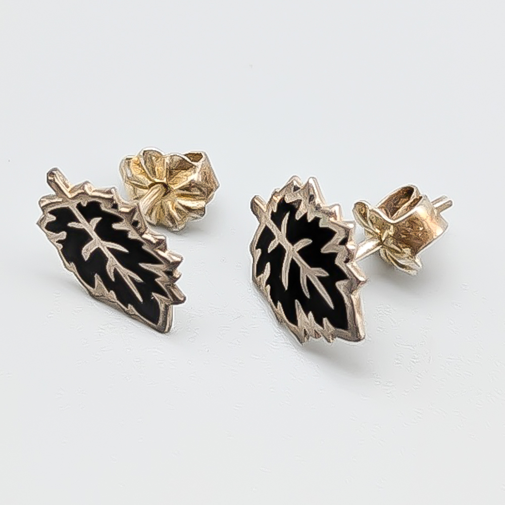 Silver Earrings Leaf S830 1.41g 12mm - Image 2
