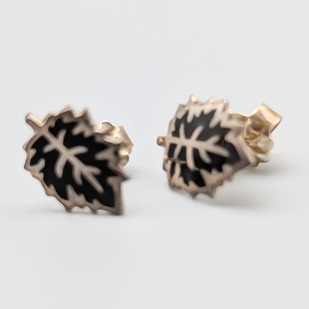 Silver Earrings Leaf S830 1.41g 12mm