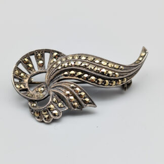 Silver Brooch with Markasit S830 8.32g 43mm