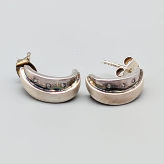Silver Earrings with White Stones S925 4.2g 7mm