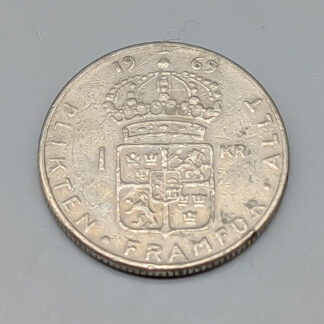 1 kr Sverige 1969 S400 7g 25mm