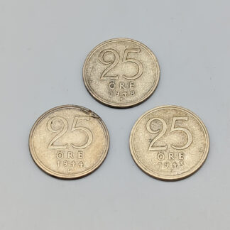 3 pcs 25 รถre Sverige 1943 - 1950 S400 6.96g 17mm