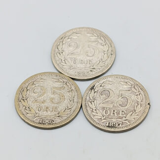 3 25 ore Sweden 1874-1905 S600 9.28g 17mm