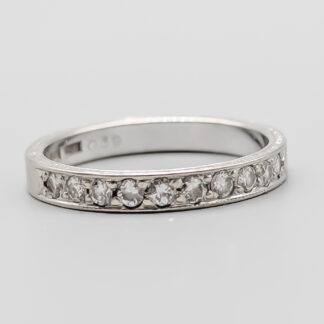 Wedding Band in Gold with Diamonds 18K 4.55g 19mm