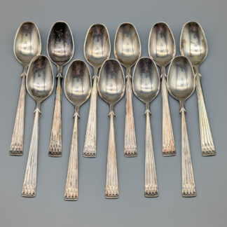 11 Kaffeskedar in Silver "Arvssilver", TH Marthinsen, Norge S830 107.9g 115mm