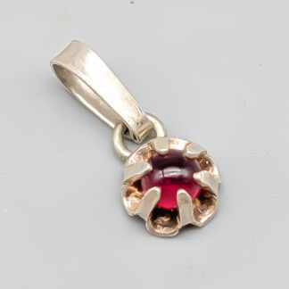 Pendant in Silver with Red Stone S925 0.25g 5mm