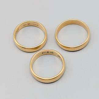3 pcs Rings in Gold 18K 18.6g