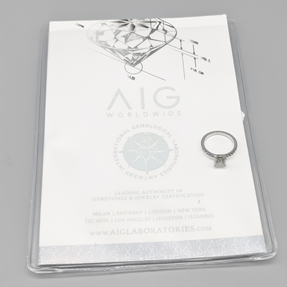 Solitaire Ring in White Gold with Diamonds 14K 1.87g 15mm - Image 5