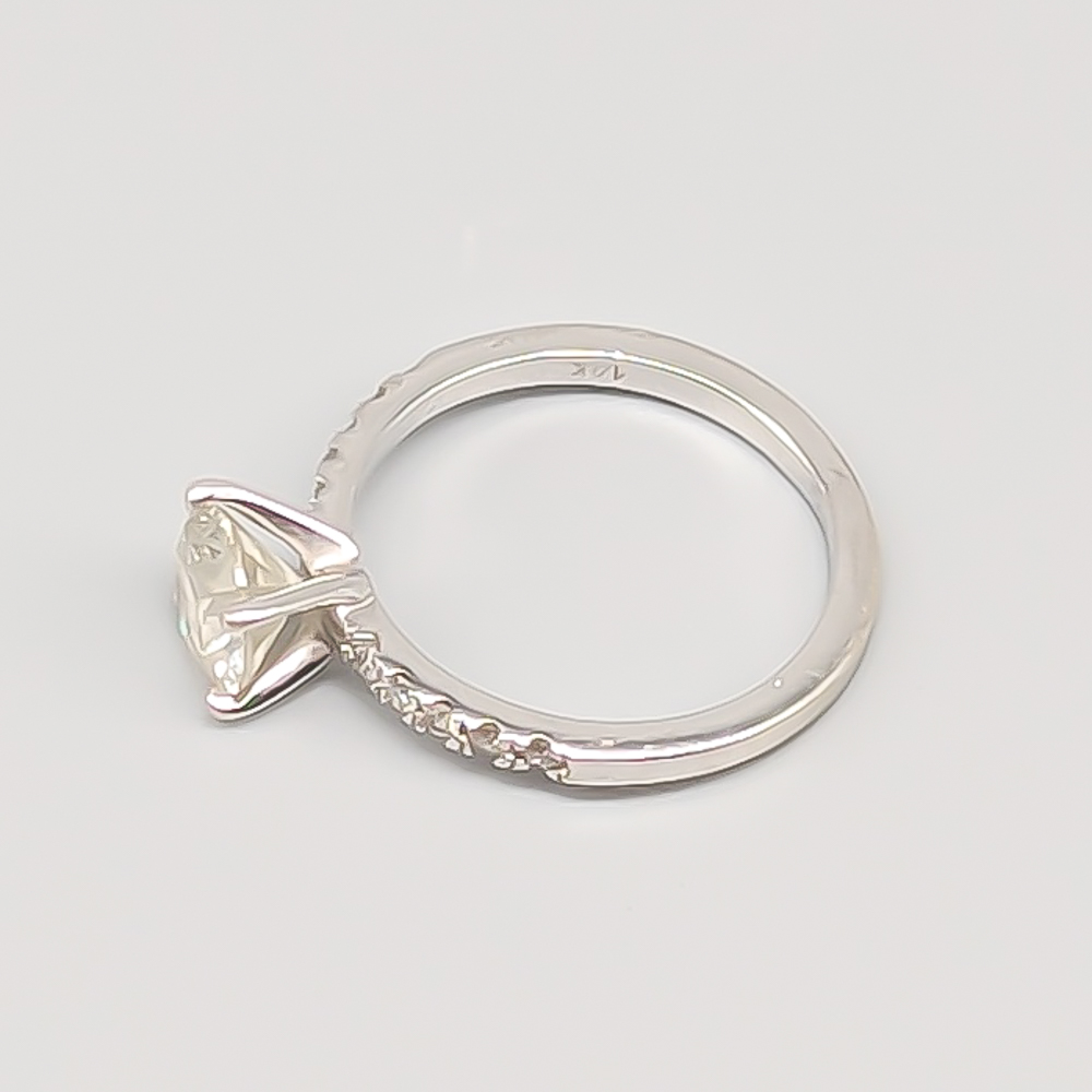 Solitaire Ring in White Gold with Diamonds 14K 1.87g 15mm - Image 2
