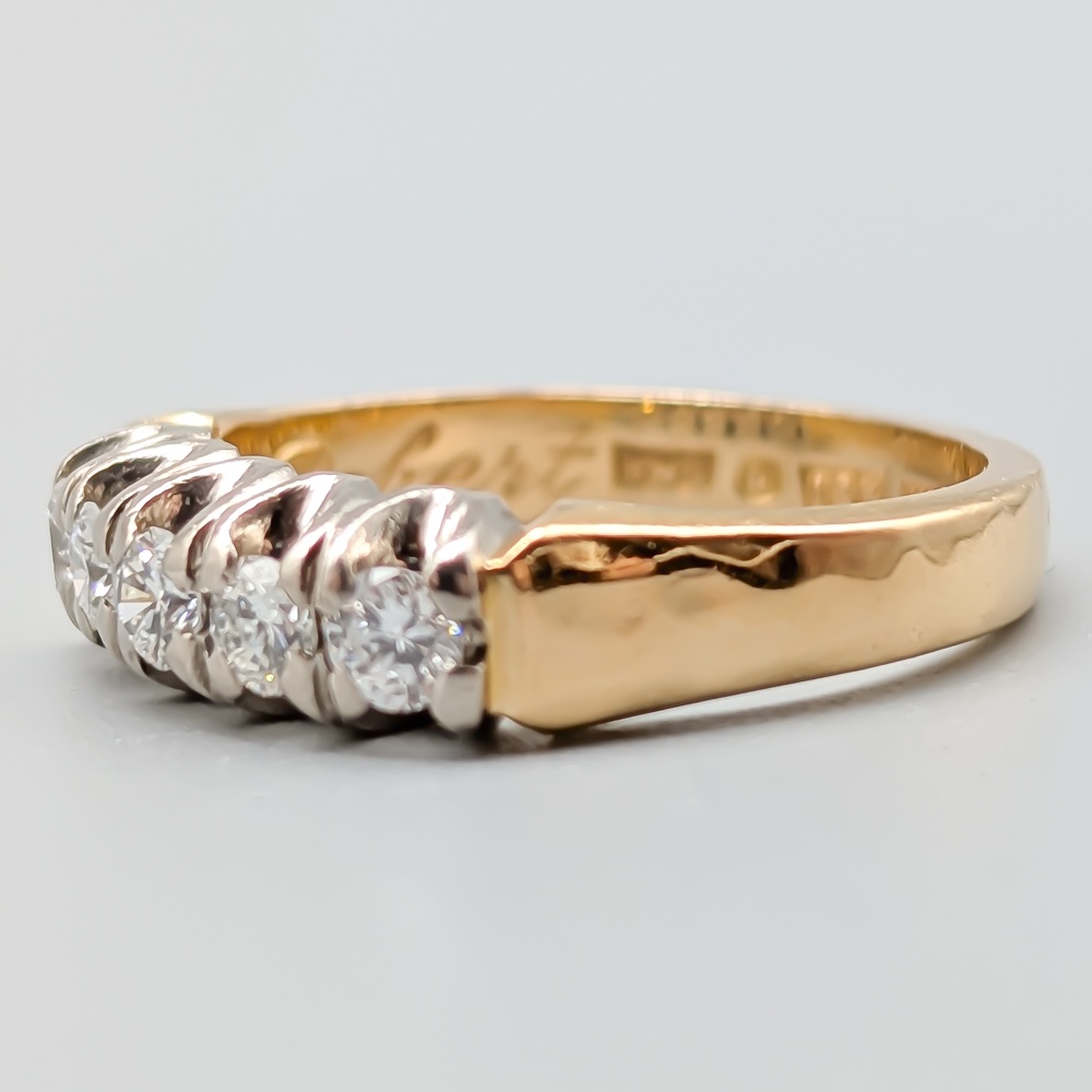 Femstonesring in Multicolored Gold with Diamonder 18K 4.37g 15.75mm - Image 2