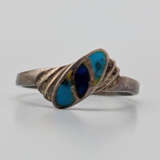 Ring in Silver with Blue Stones S830 1.44g 16.75mm