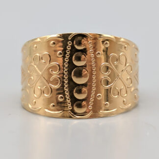 Engraved Ring in Gold 18K 4.64g 19.75mm