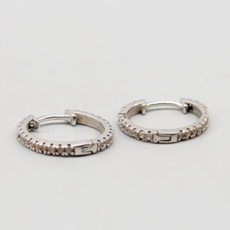 Hoops in Silver with Stones S925 1.89g 14mm