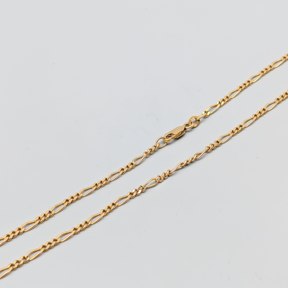 47cm Uno-A-Erre Figaro Chain in Gold 18K 8.48g