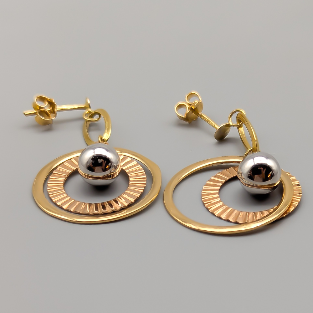 Earrings in Multicolored Gold 18K 6.85g 40mm