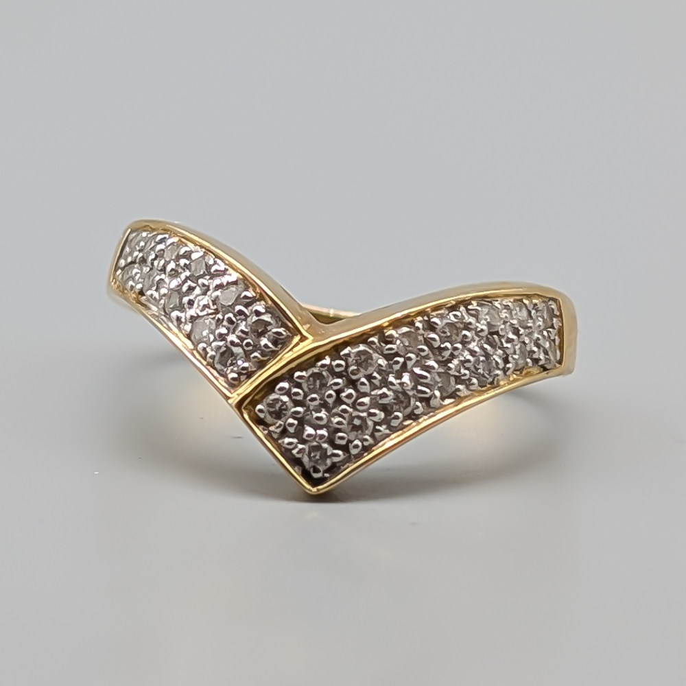 Diamond Ring in Gold 18K 4.08g 17mm