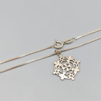 51cm Box Chain in Silver with Pendant S925 3.77g