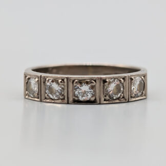 Diamond Ring in White Gold 18K 4.4g 17.25mm