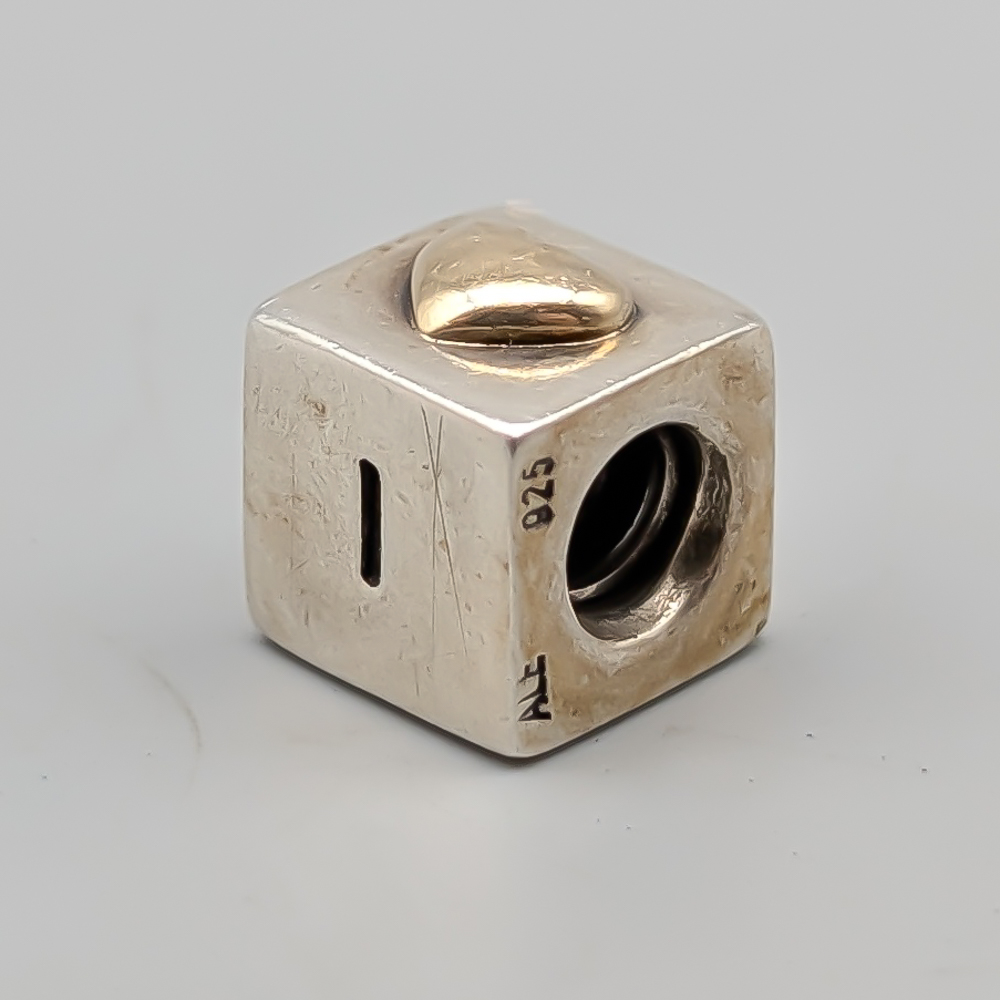 Pandora Charm in Silver and Gold S925 4.43g 9mm