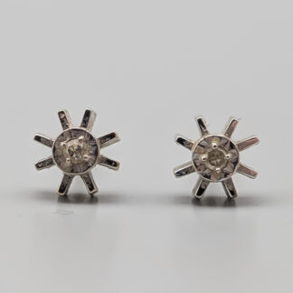 Diamond Earrings in White Gold 18K 1.15g 5mm
