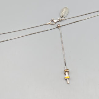 40cm Scoop Snake Chain in Silver with Stones S925 5.5g